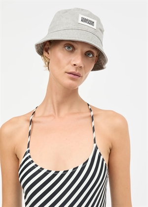 Washed cotton twill bucket hat Grey Melange Mads Nørgaard 